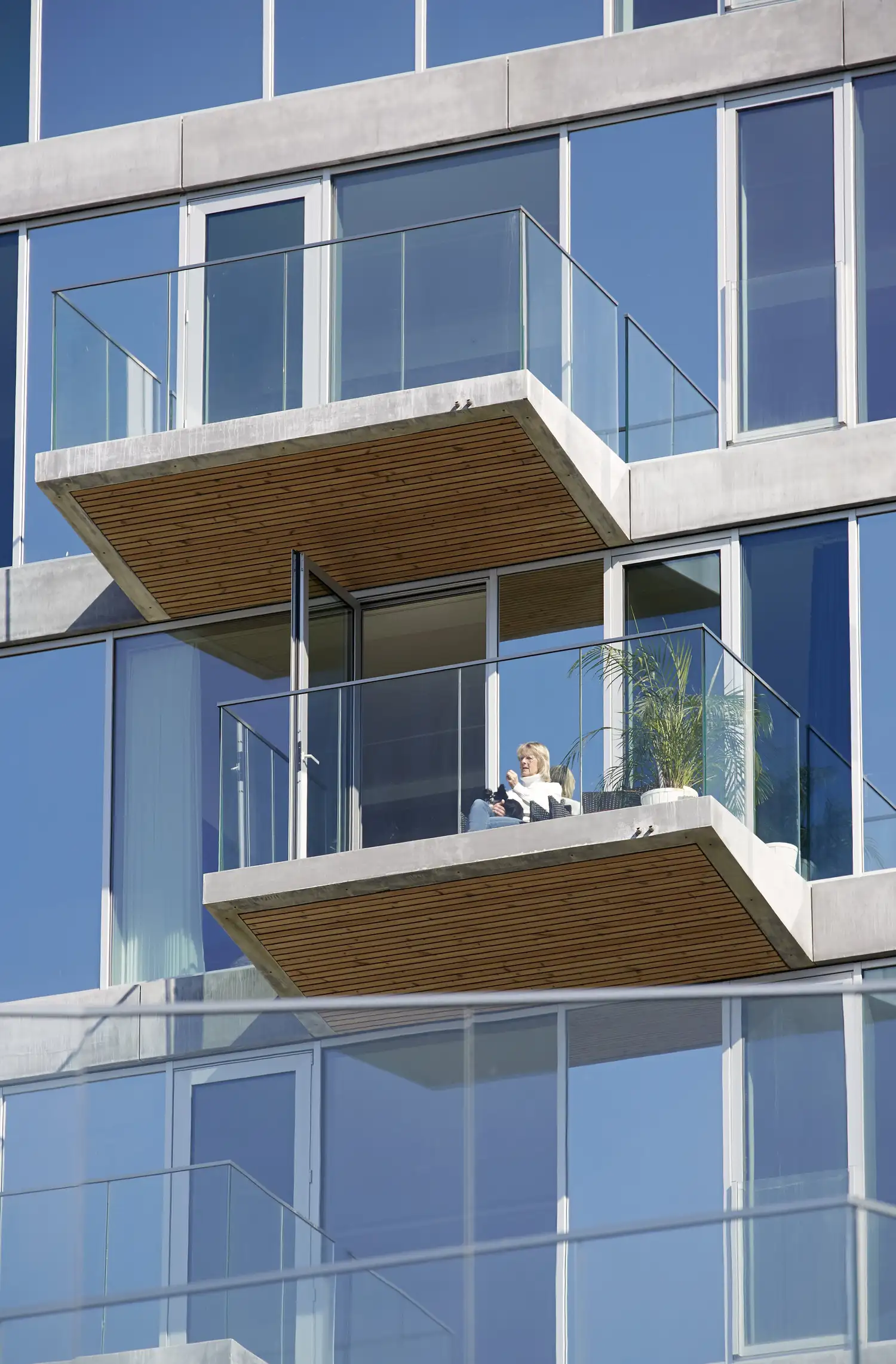 Close up of balconies in ultra high performance concrete
