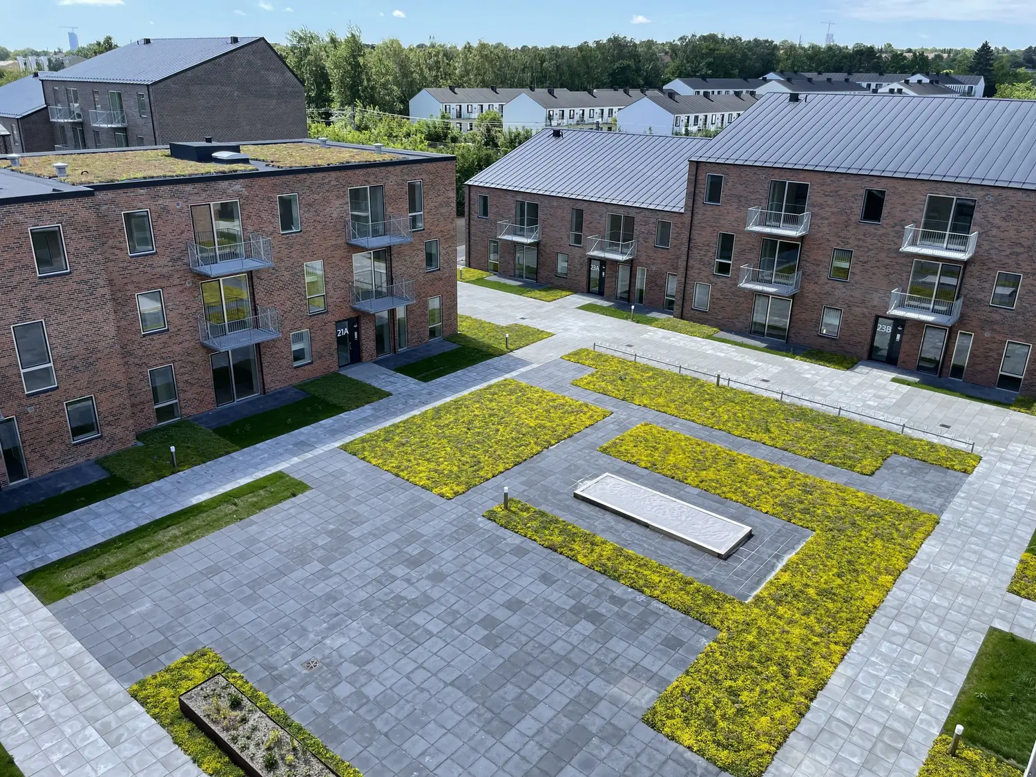 Balkons in Risskov Engby in Aarhus, Denemarken