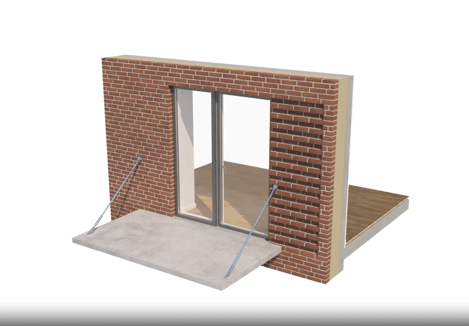 A concept balcony being installed